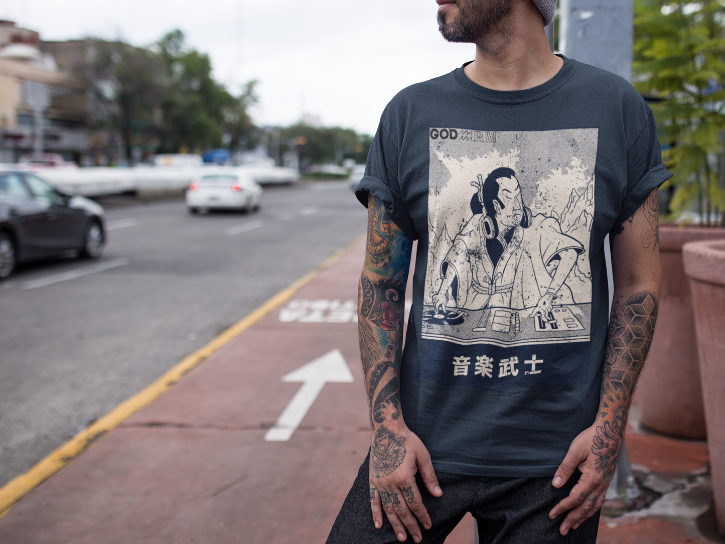 Samurai DJ Cool T Shirt Japanese Top Fashion Design Best Gift Men Women