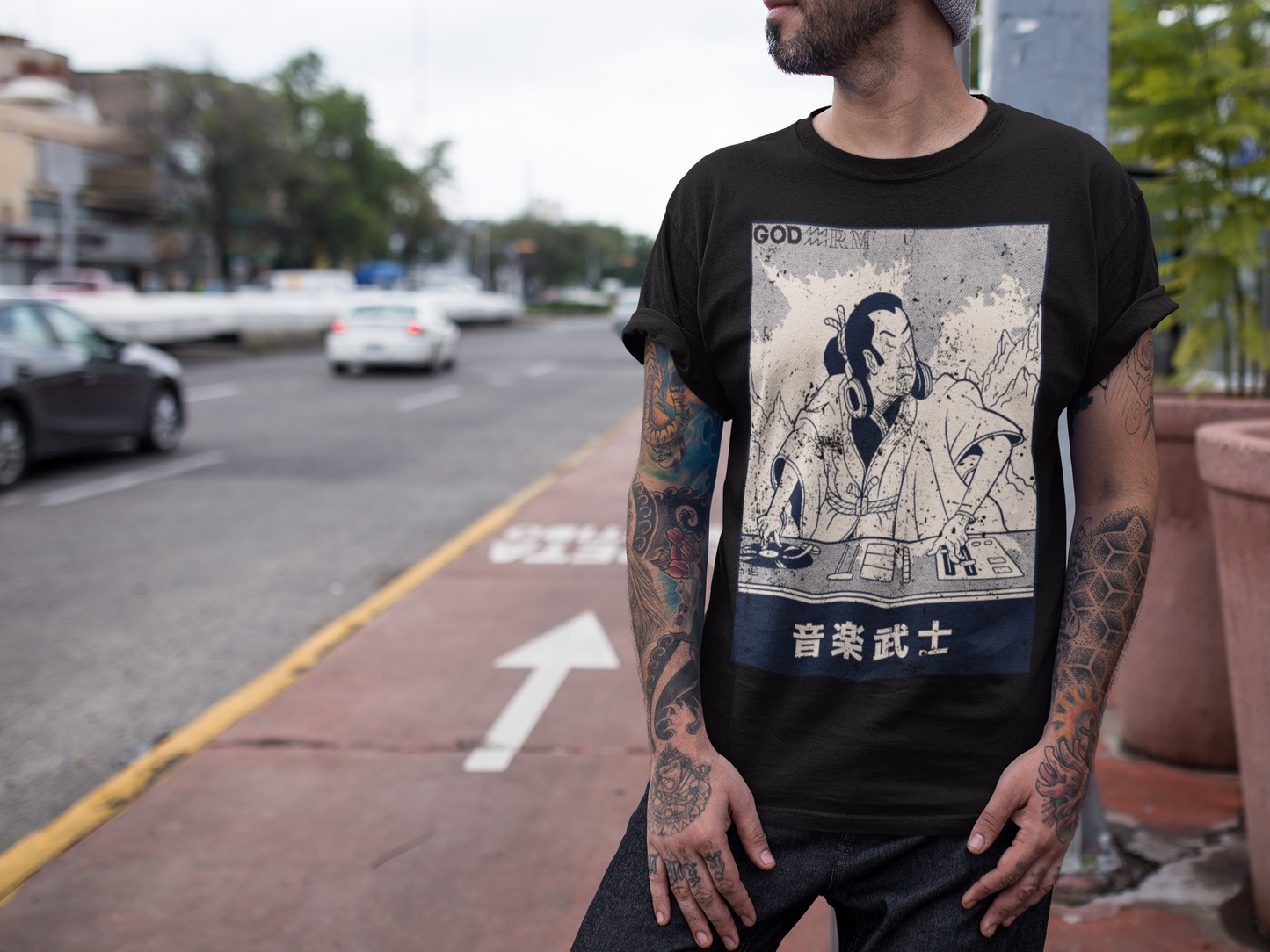 Samurai DJ Cool T Shirt Japanese Top Fashion Design Best Gift Men Women