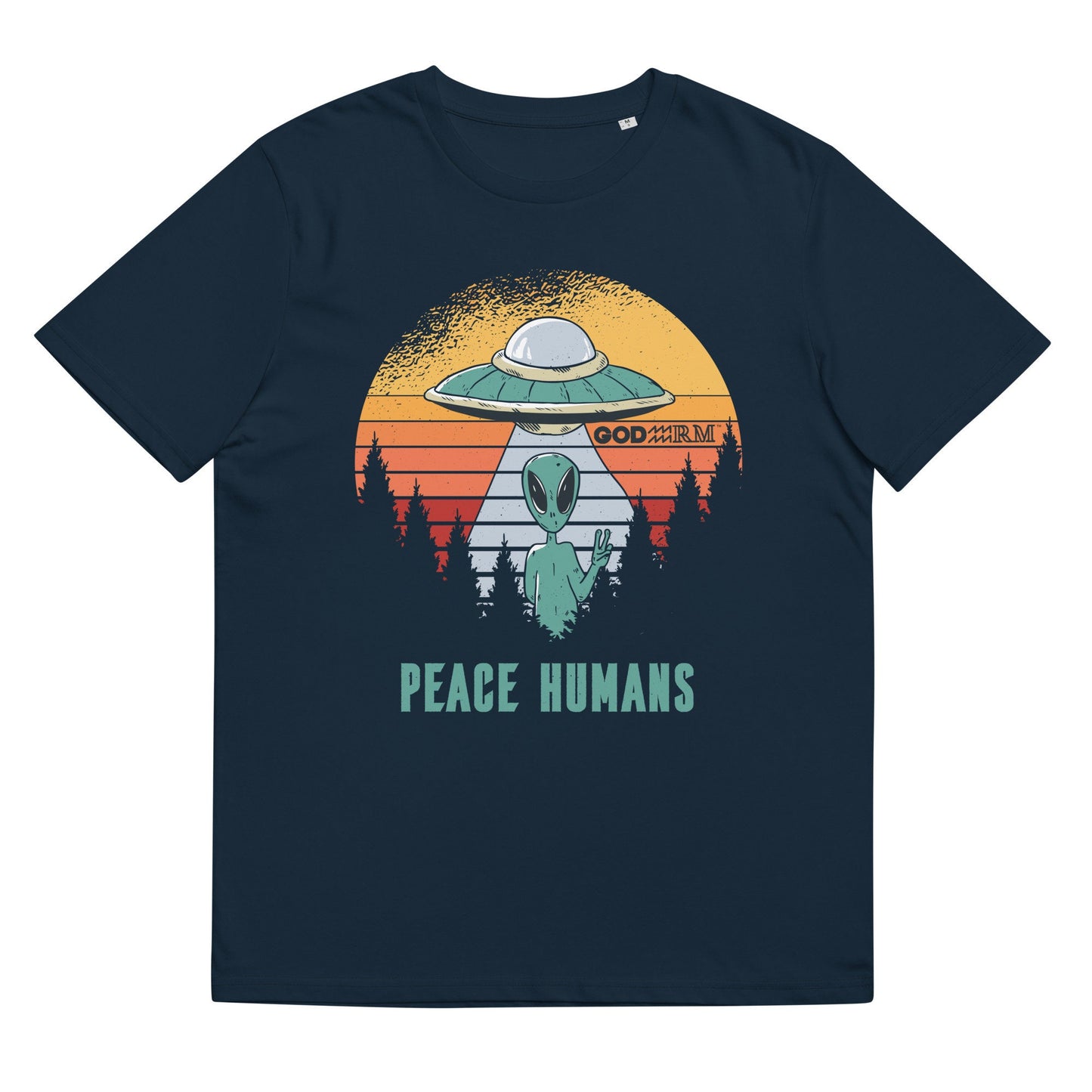 Peace Humans Cool Alien Retro T Shirt Top Fashion Design Best Gift Men Women