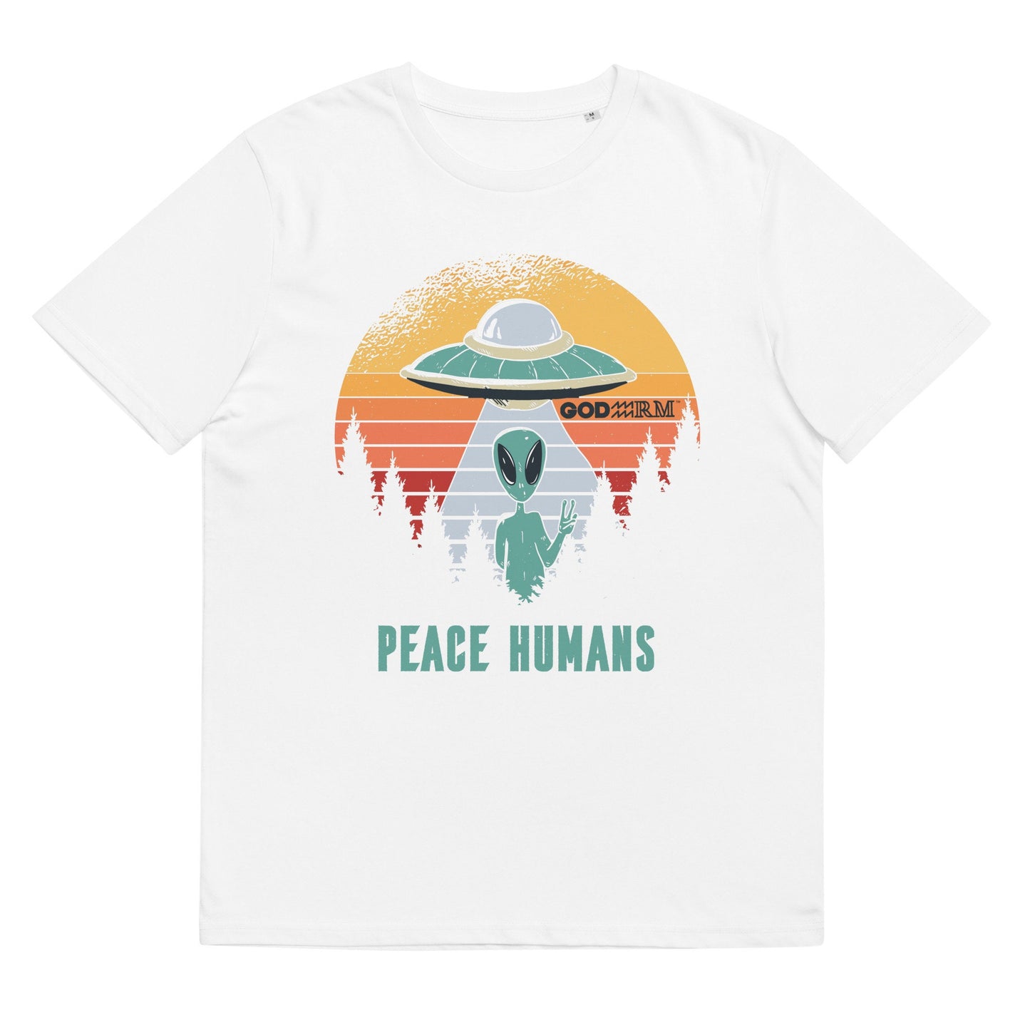 Peace Humans Cool Alien Retro T Shirt Top Fashion Design Best Gift Men Women