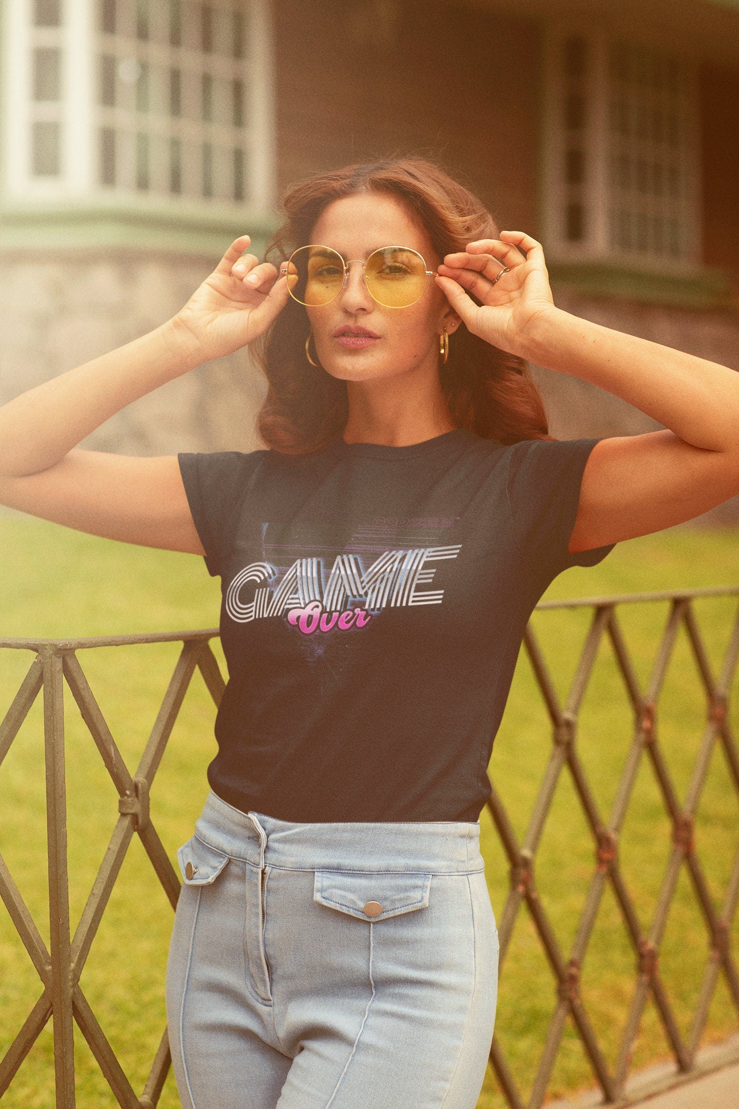 Game Over Retrowave Neon Retro T Shirt Top Fashion Design Best Gift Men Women