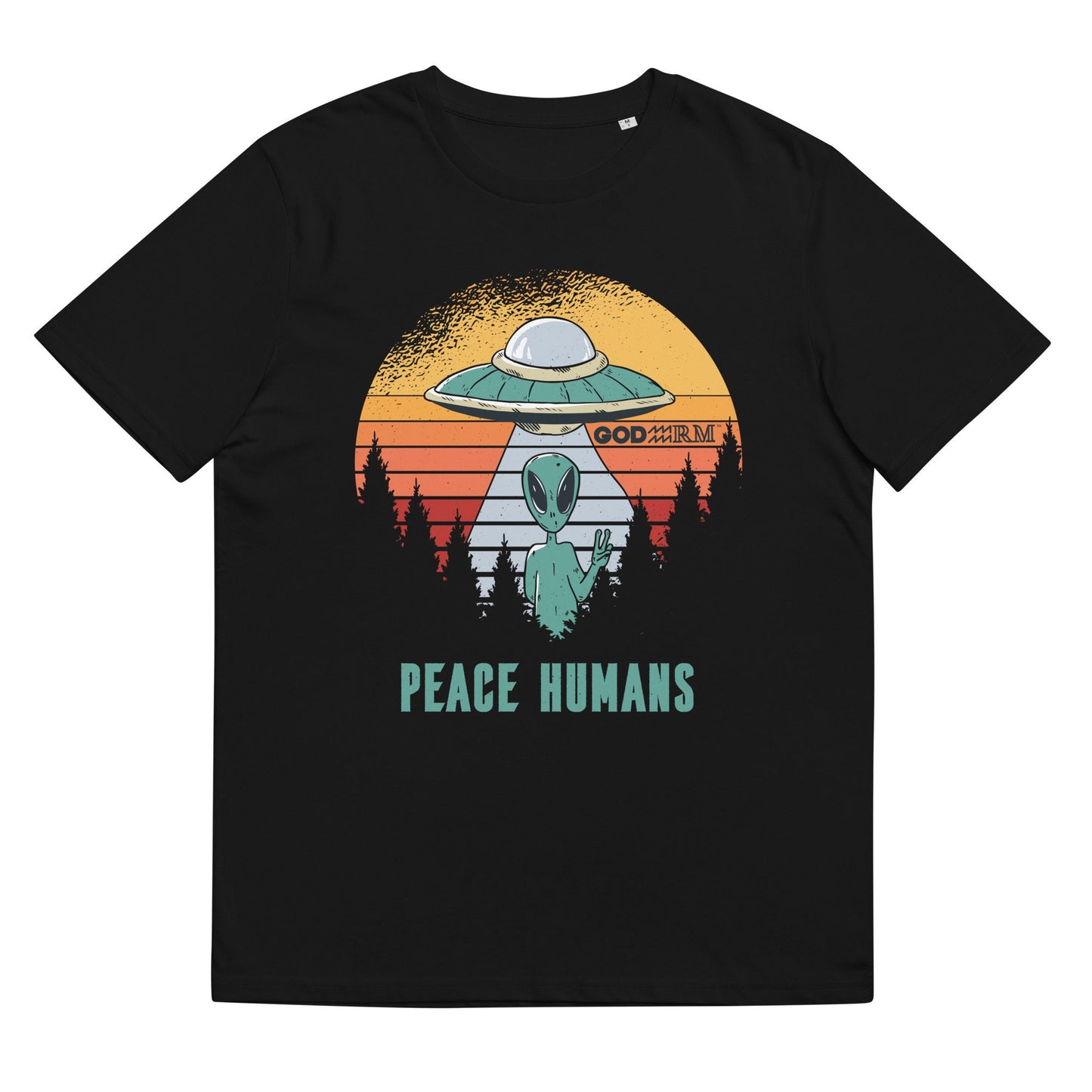 Peace Humans Cool Alien Retro T Shirt Top Fashion Design Best Gift Men Women