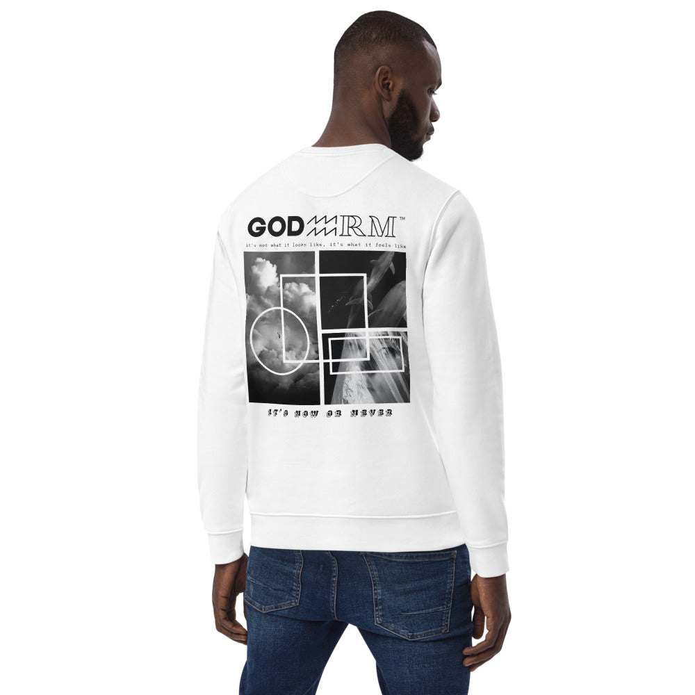 Eco GODARM Now or Never Mens Sweatshirt | White - Godarm