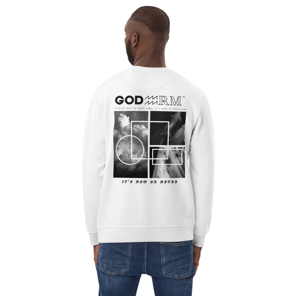 Eco GODARM Now or Never Mens Sweatshirt | White - Godarm